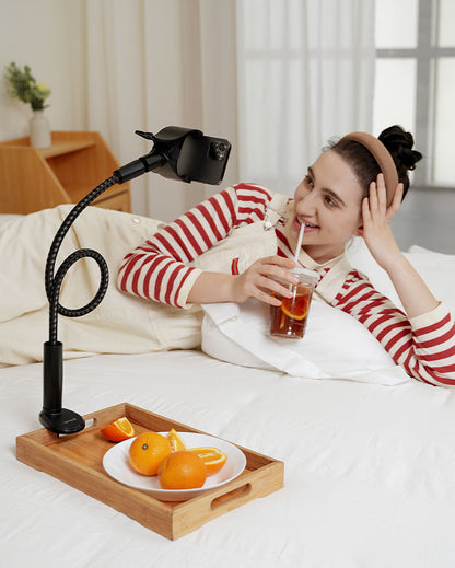 Gooseneck Phone Holder Bed - Flexible Arm, Overall Length 38inch, 360 Adjustable Clamp Clip