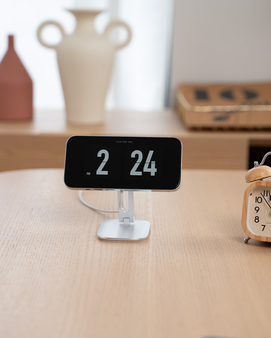 Phone Stand for MagSafe Charger - Foldable Adjustable Charging Holder Dock Cradle for Desk