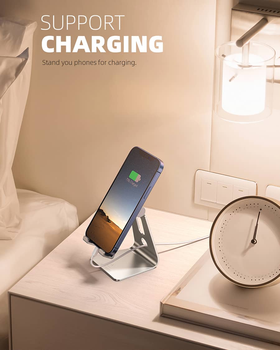 Adjustable Cell Phone Stand, Aluminum Desktop Phone Dock Holder, Office Accessories