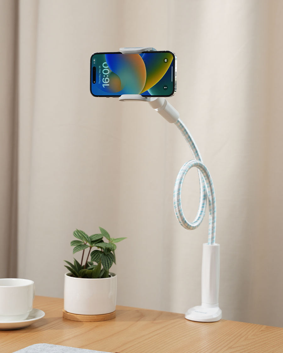 Gooseneck Phone Holder Bed - Flexible Arm, Overall Length 38inch, 360 Adjustable Clamp Clip