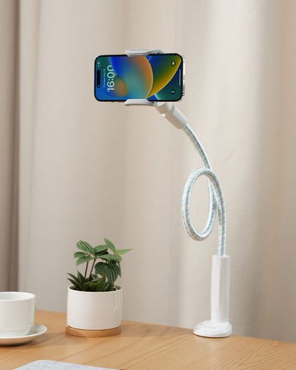 Gooseneck Phone Holder Bed - Flexible Arm, Overall Length 38inch, 360 Adjustable Clamp Clip