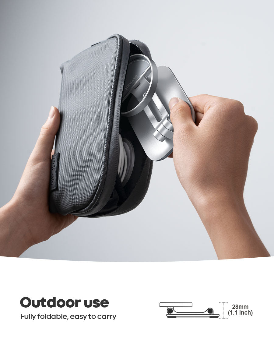 Phone Stand for MagSafe Charger - Foldable Adjustable Charging Holder Dock Cradle for Desk