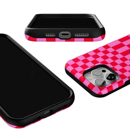 Vibe Check | Pink Checkerboard Case