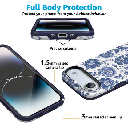 Rose to Fame | Blue & White Rose Floral Case