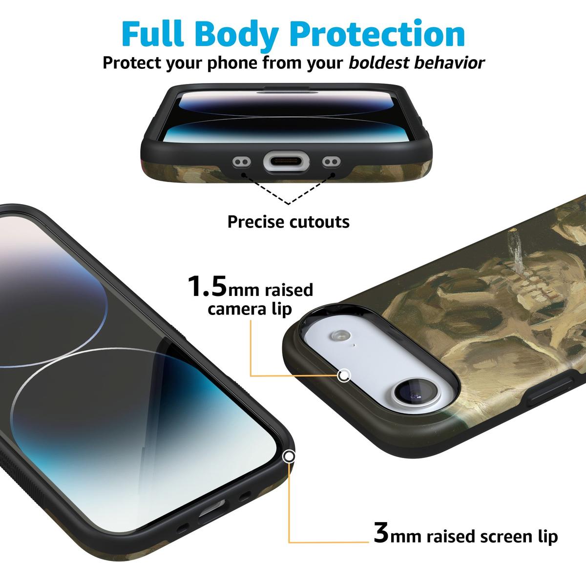 Van Gogh | Head of a Skeleton with a Burning Cigarette Phone Case