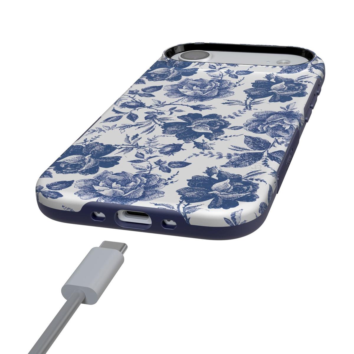 Rose to Fame | Blue & White Rose Floral Case