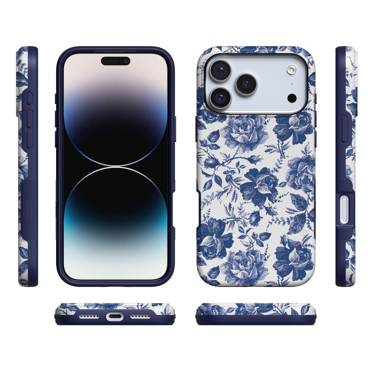 Rose to Fame | Blue & White Rose Floral Case