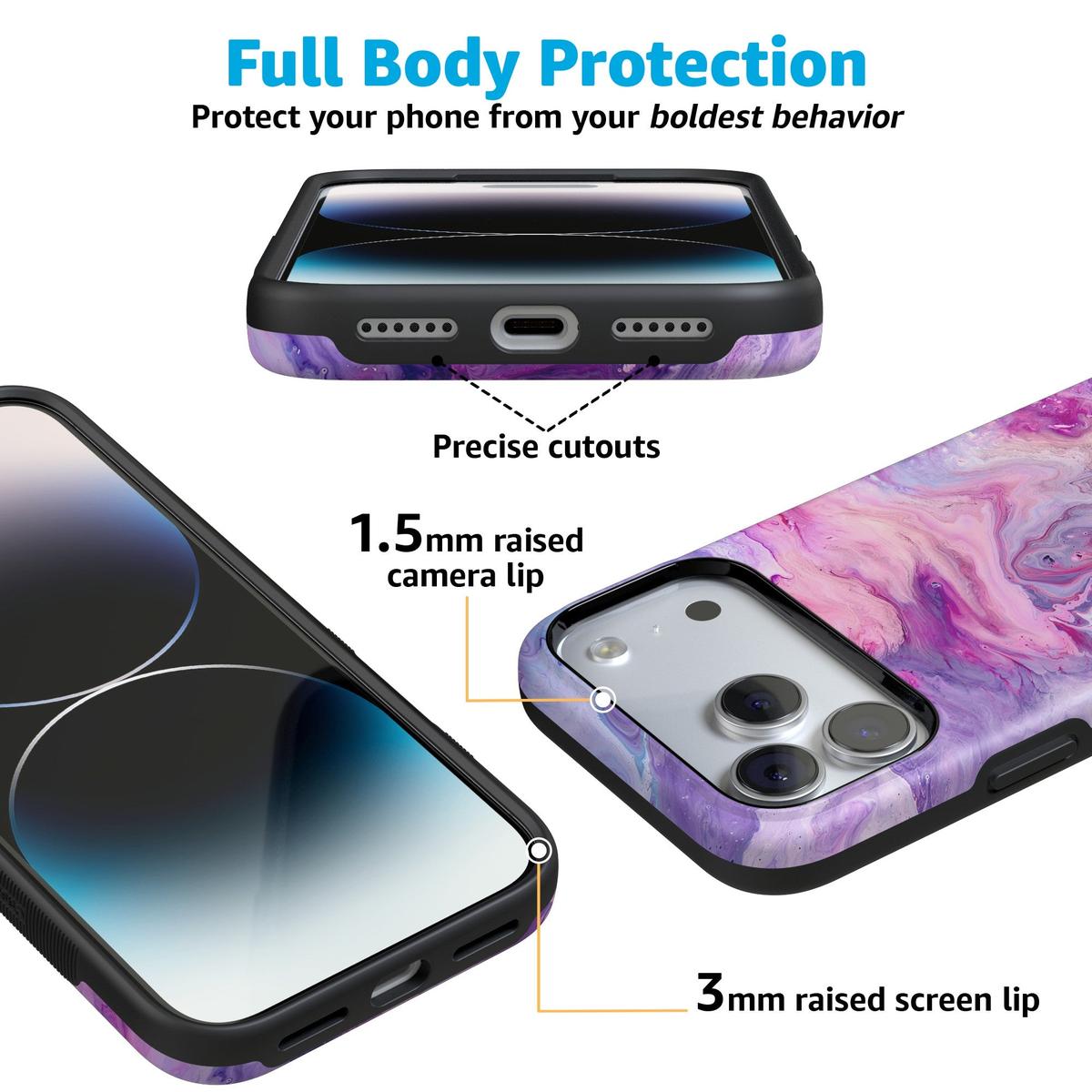 Tie Dying Over You | Purple Marble iPhone Case