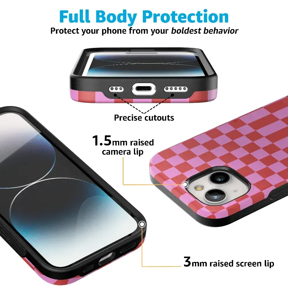 Vibe Check | Pink Checkerboard Case