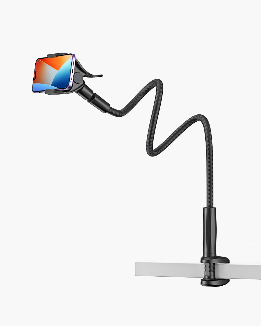 Gooseneck Phone Holder Bed - Flexible Arm, Overall Length 38inch, 360 Adjustable Clamp Clip