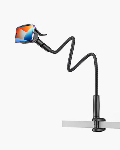 Gooseneck Phone Holder Bed - Flexible Arm, Overall Length 38inch, 360 Adjustable Clamp Clip