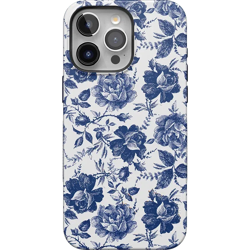 Rose to Fame | Blue & White Rose Floral Case