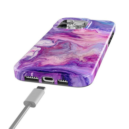 Tie Dying Over You | Purple Marble iPhone Case
