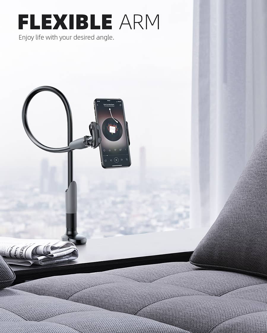 Holder Bed Gooseneck Mount - Cell Phone Clamp Clip for Desk with Grip Flexible Lazy Long Arm for Headboard Bedside