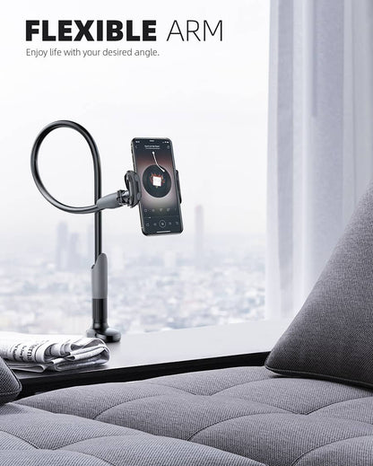 Holder Bed Gooseneck Mount - Cell Phone Clamp Clip for Desk with Grip Flexible Lazy Long Arm for Headboard Bedside