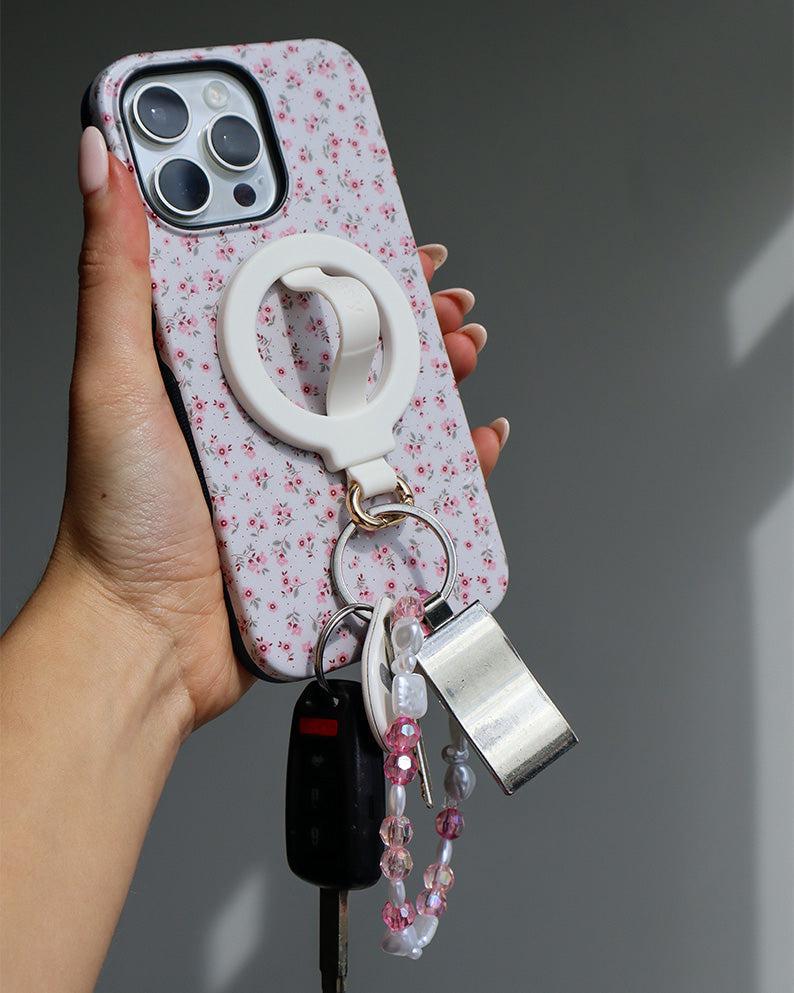 MagRing+ | Bone White Magnetic Adjustable Phone Ring with Keychain