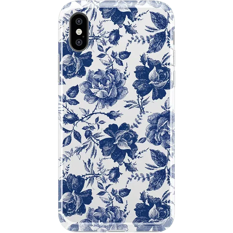 Rose to Fame | Blue & White Rose Floral Case