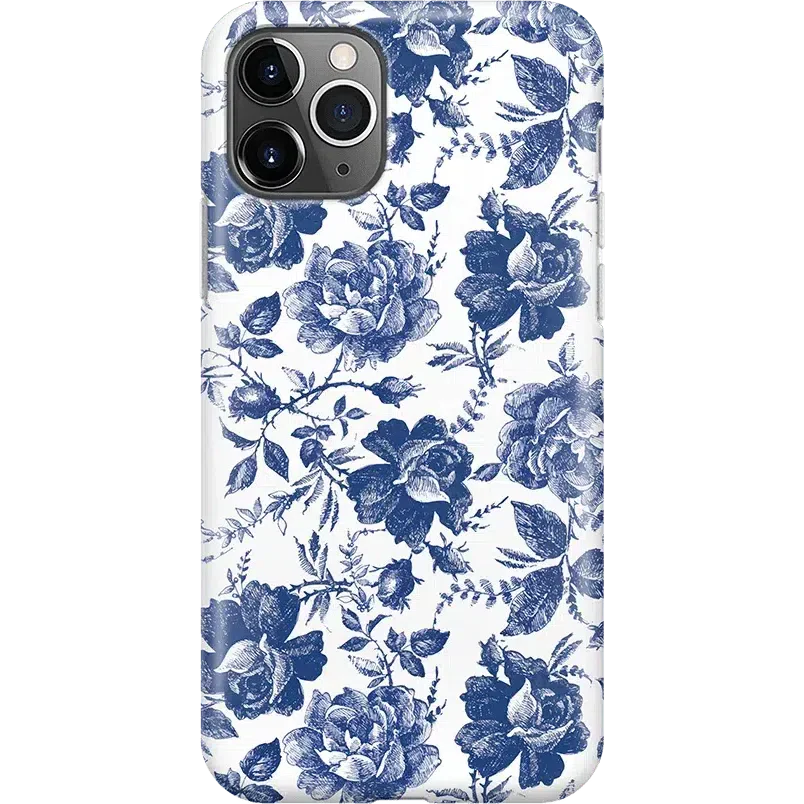 Rose to Fame | Blue & White Rose Floral Case