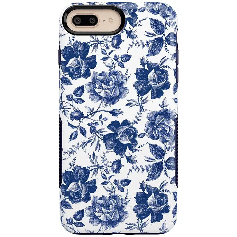 Rose to Fame | Blue & White Rose Floral Case