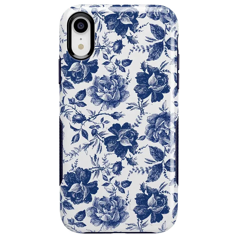 Rose to Fame | Blue & White Rose Floral Case