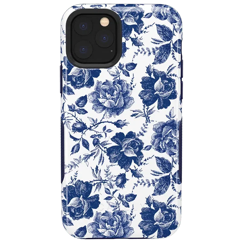 Rose to Fame | Blue & White Rose Floral Case