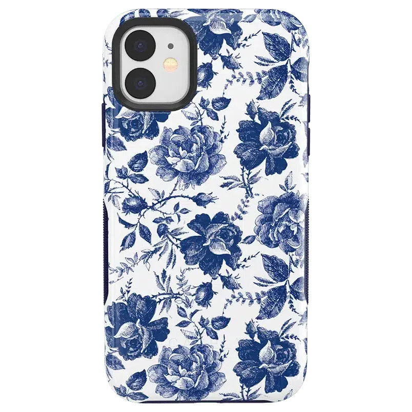 Rose to Fame | Blue & White Rose Floral Case