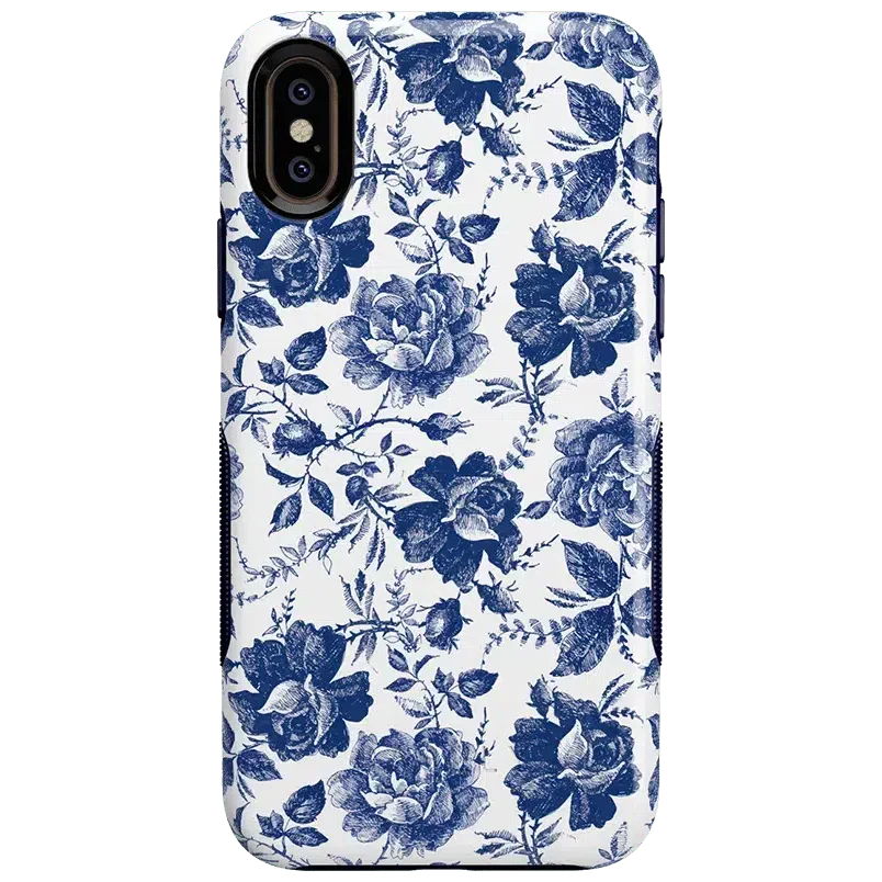 Rose to Fame | Blue & White Rose Floral Case