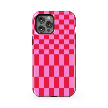 Vibe Check | Pink Checkerboard Case