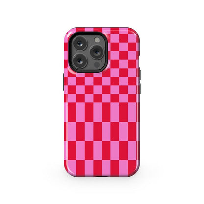 Vibe Check | Pink Checkerboard Case