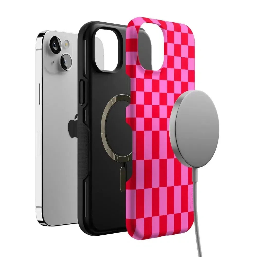 Vibe Check | Pink Checkerboard Case