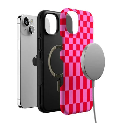 Vibe Check | Pink Checkerboard Case