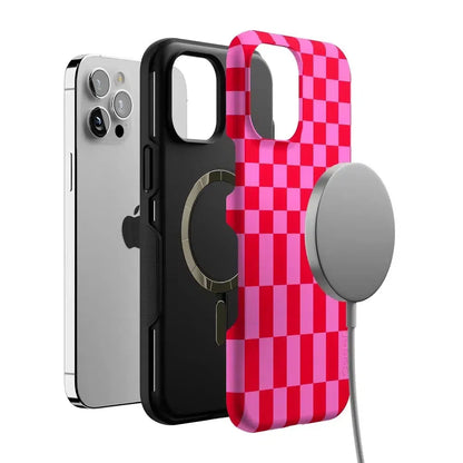 Vibe Check | Pink Checkerboard Case