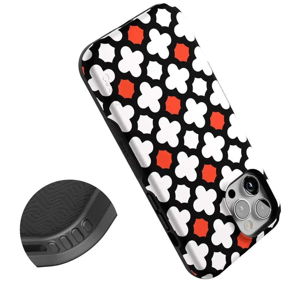 Red Lattice Tile | High Contrast Design Case