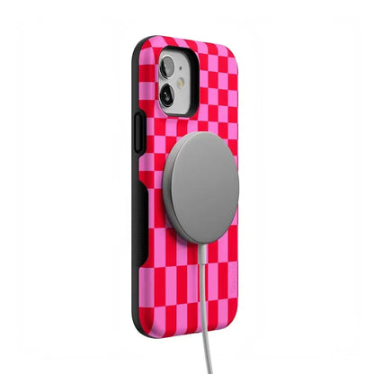 Vibe Check | Pink Checkerboard Case