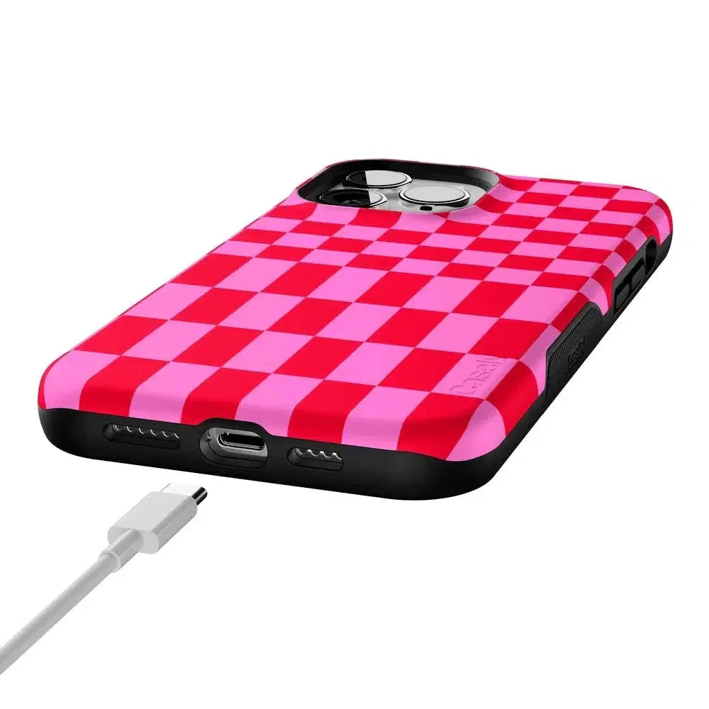 Vibe Check | Pink Checkerboard Case