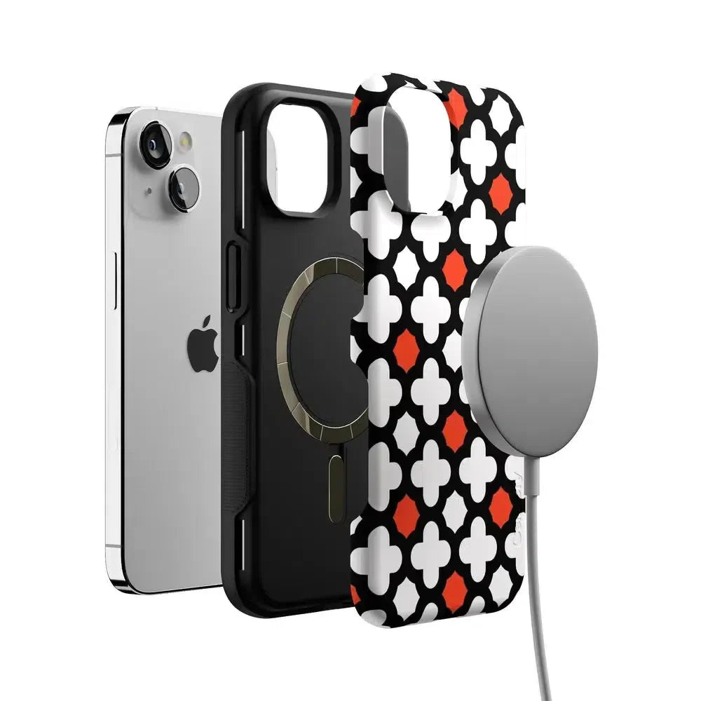 Red Lattice Tile | High Contrast Design Case