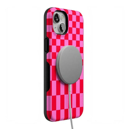 Vibe Check | Pink Checkerboard Case