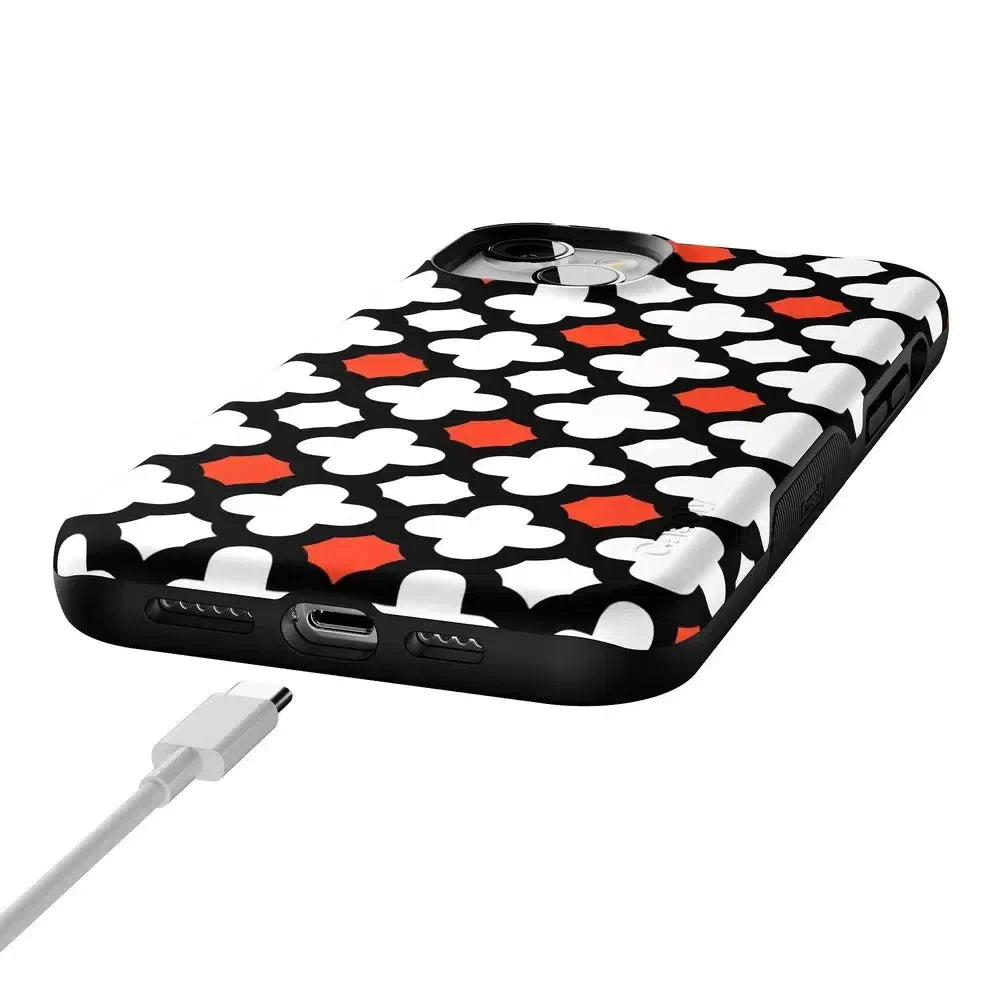 Red Lattice Tile | High Contrast Design Case