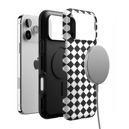 Salem's Hex | Black & White Checkered Case