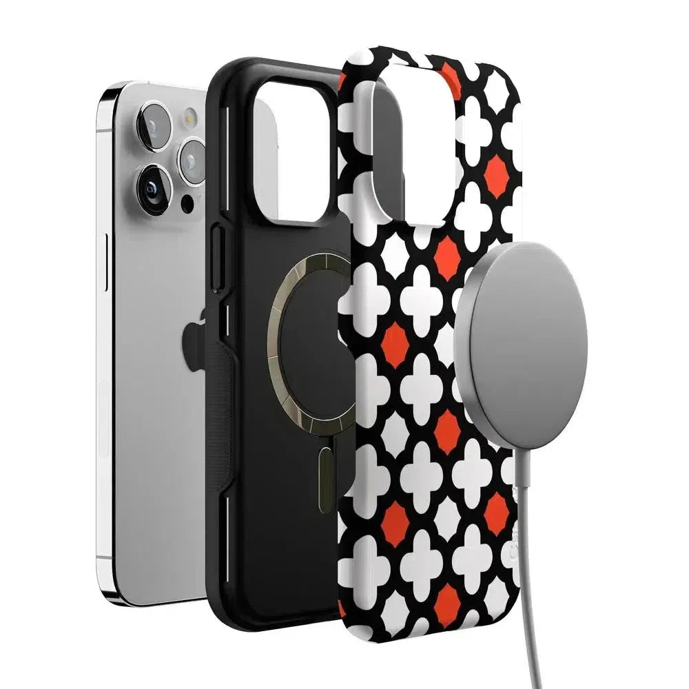 Red Lattice Tile | High Contrast Design Case