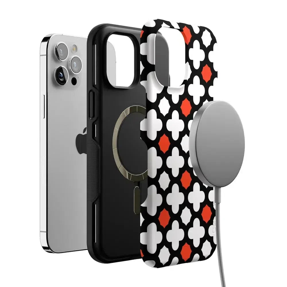 Red Lattice Tile | High Contrast Design Case