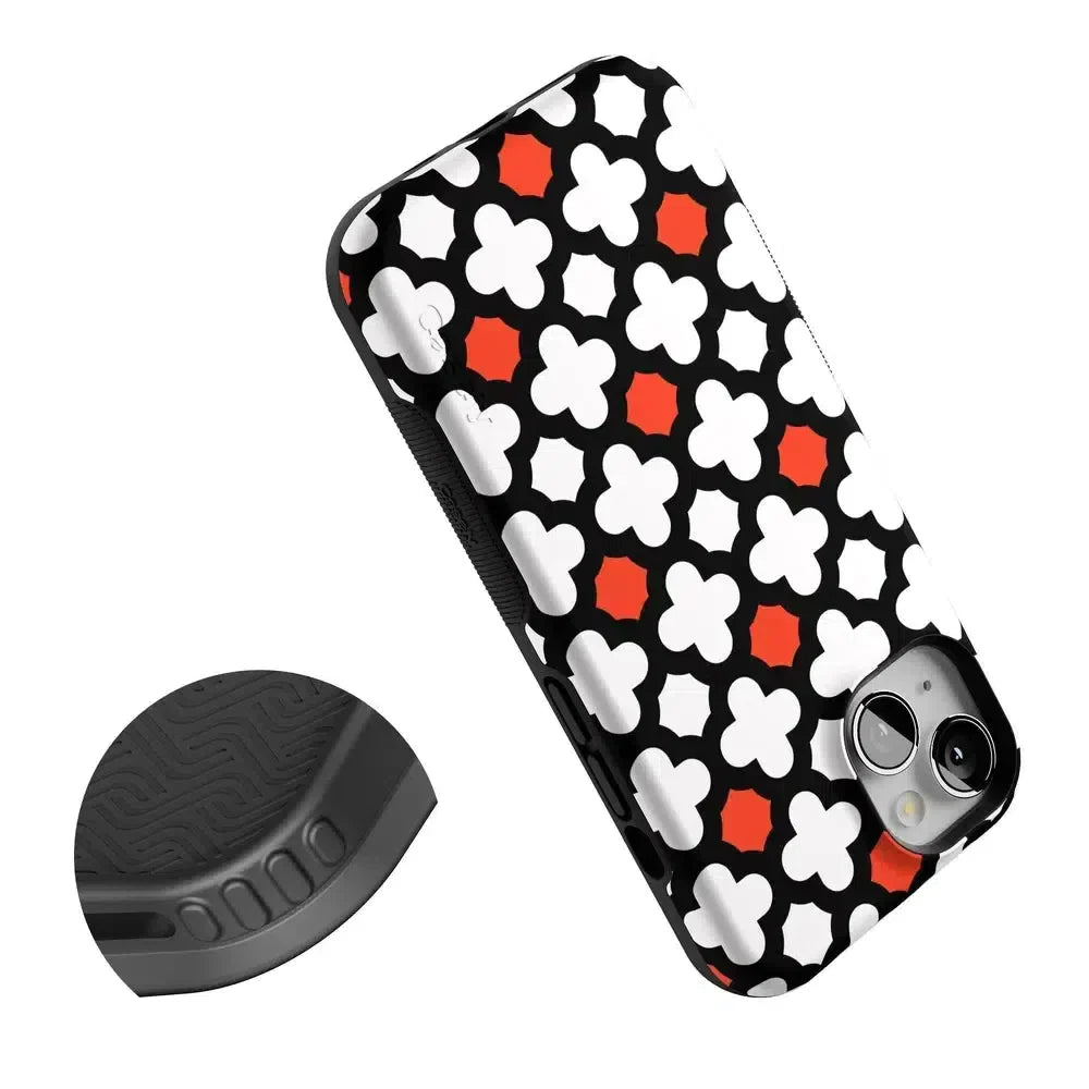 Red Lattice Tile | High Contrast Design Case