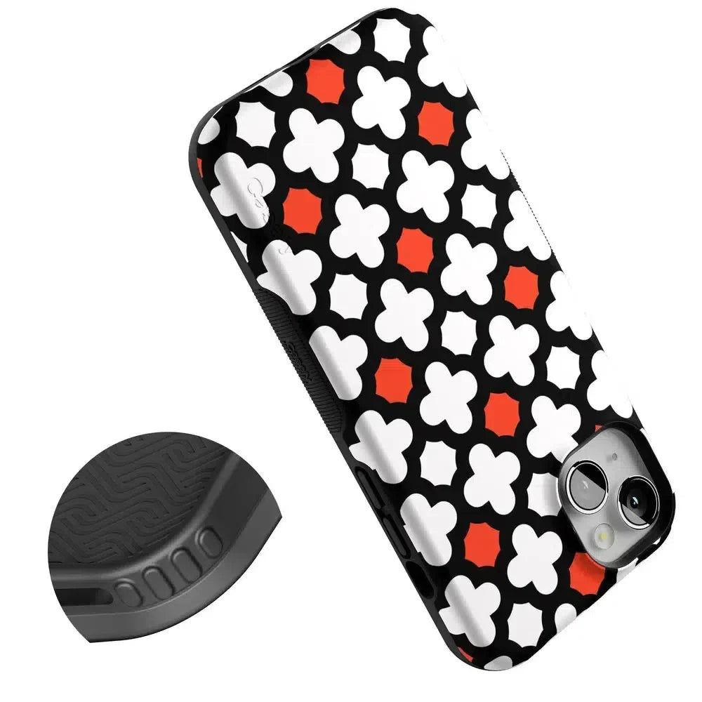 Red Lattice Tile | High Contrast Design Case