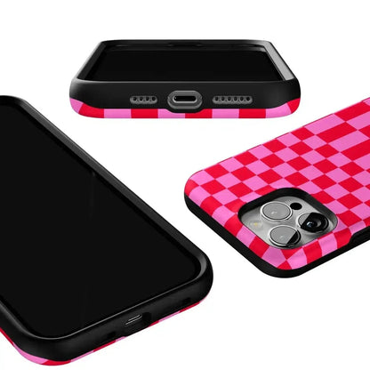 Vibe Check | Pink Checkerboard Case
