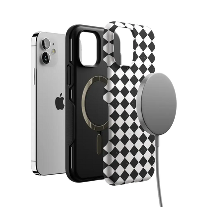 Salem's Hex | Black & White Checkered Case