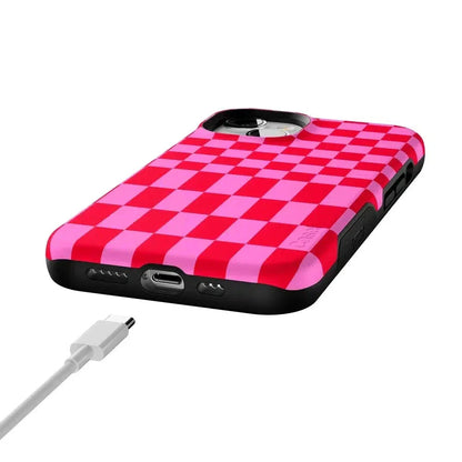 Vibe Check | Pink Checkerboard Case