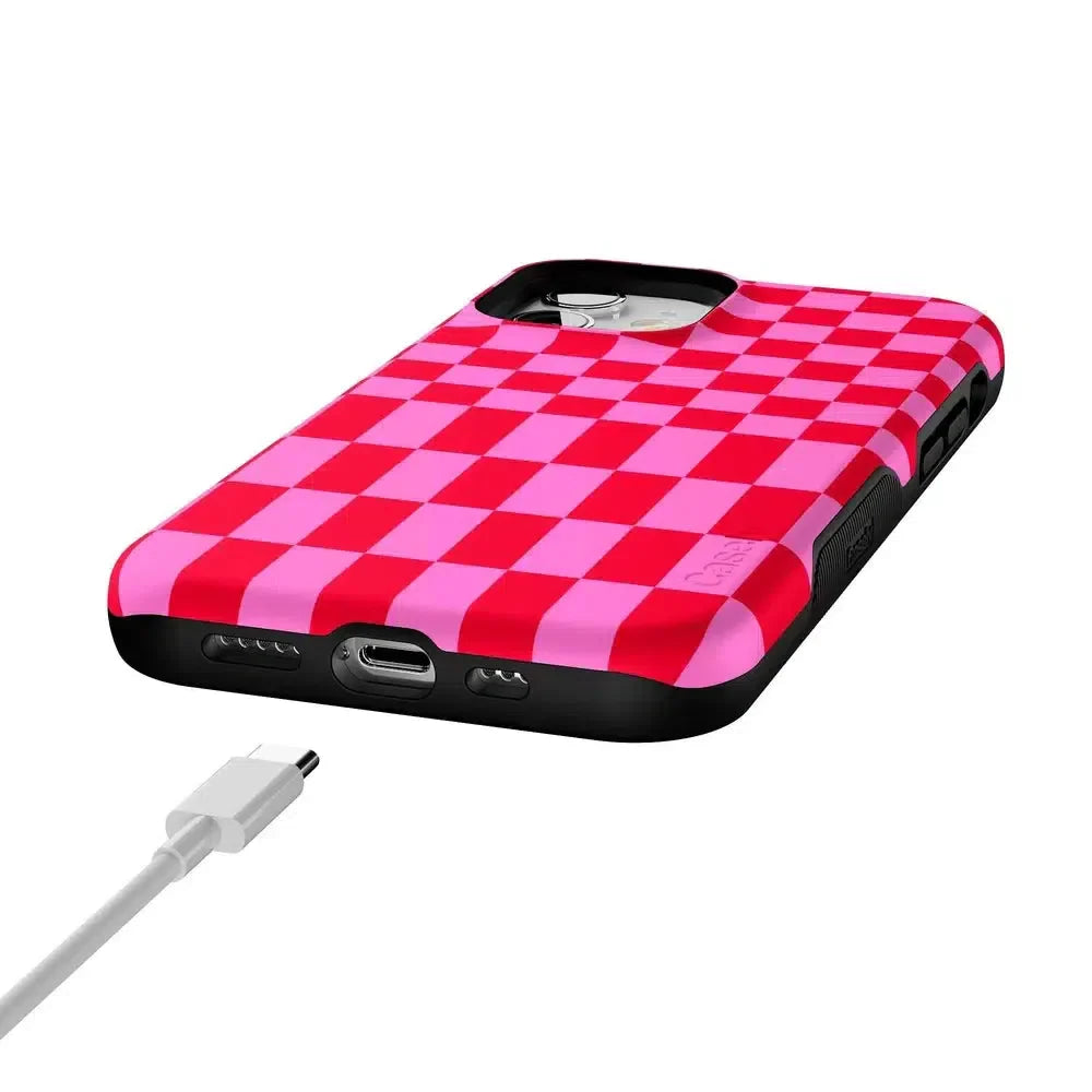 Vibe Check | Pink Checkerboard Case