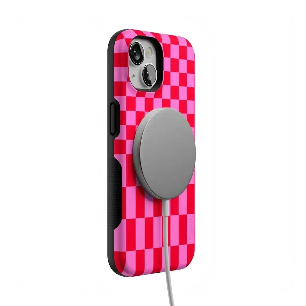 Vibe Check | Pink Checkerboard Case