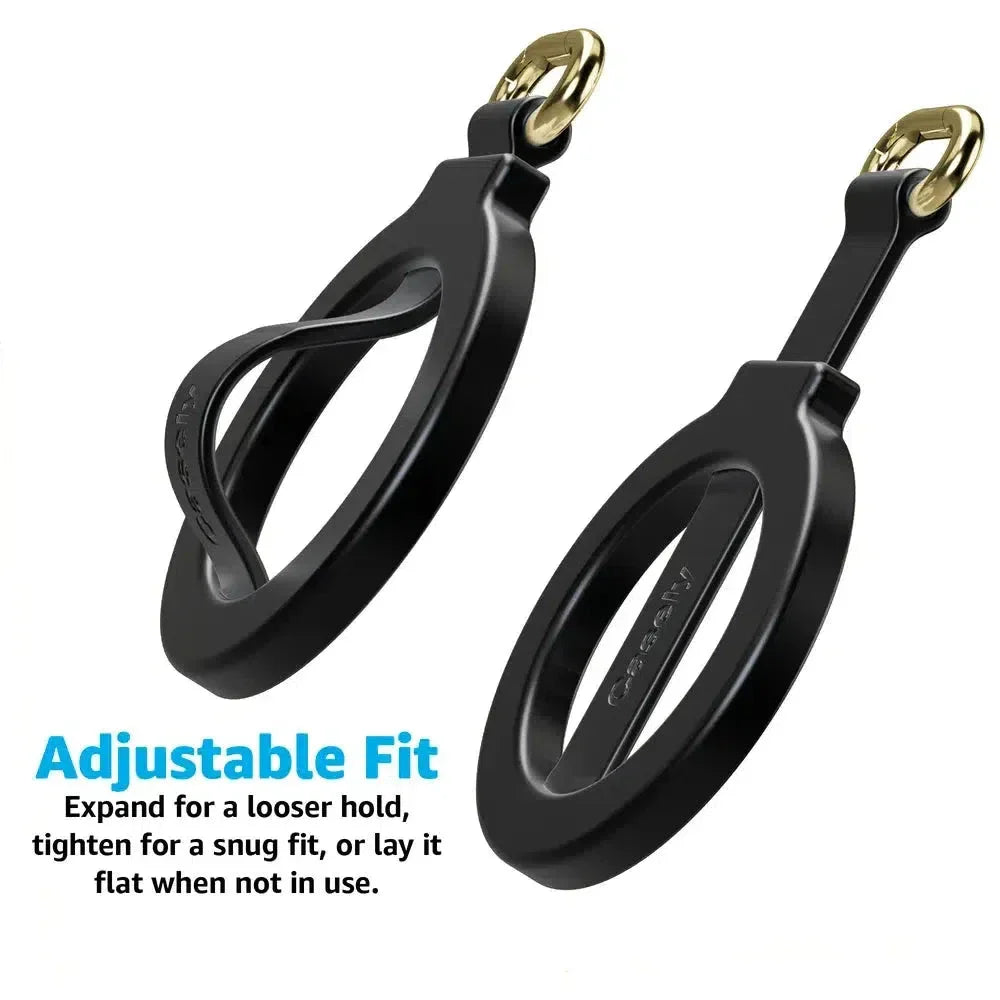 MagRing+ | Black Magnetic Adjustable Phone Ring with Keychain