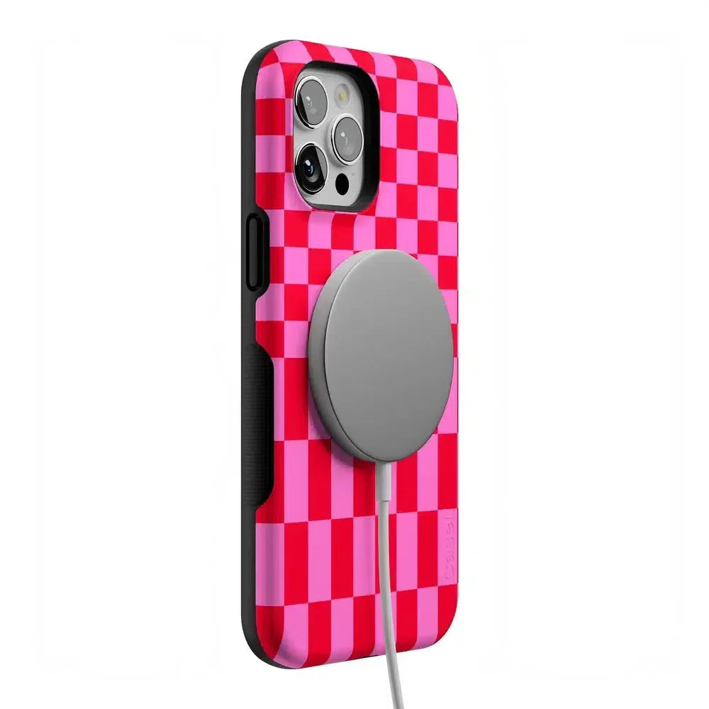 Vibe Check | Pink Checkerboard Case